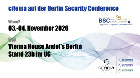 Save the Date: citema auf der Berlin Security Conference 2026 🇪🇺